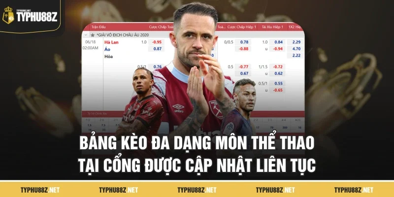 Bảng kèo đa dạng môn thể thao tại cổng được cập nhật liên tục
