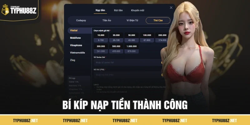 Bí kíp nạp tiền thành công